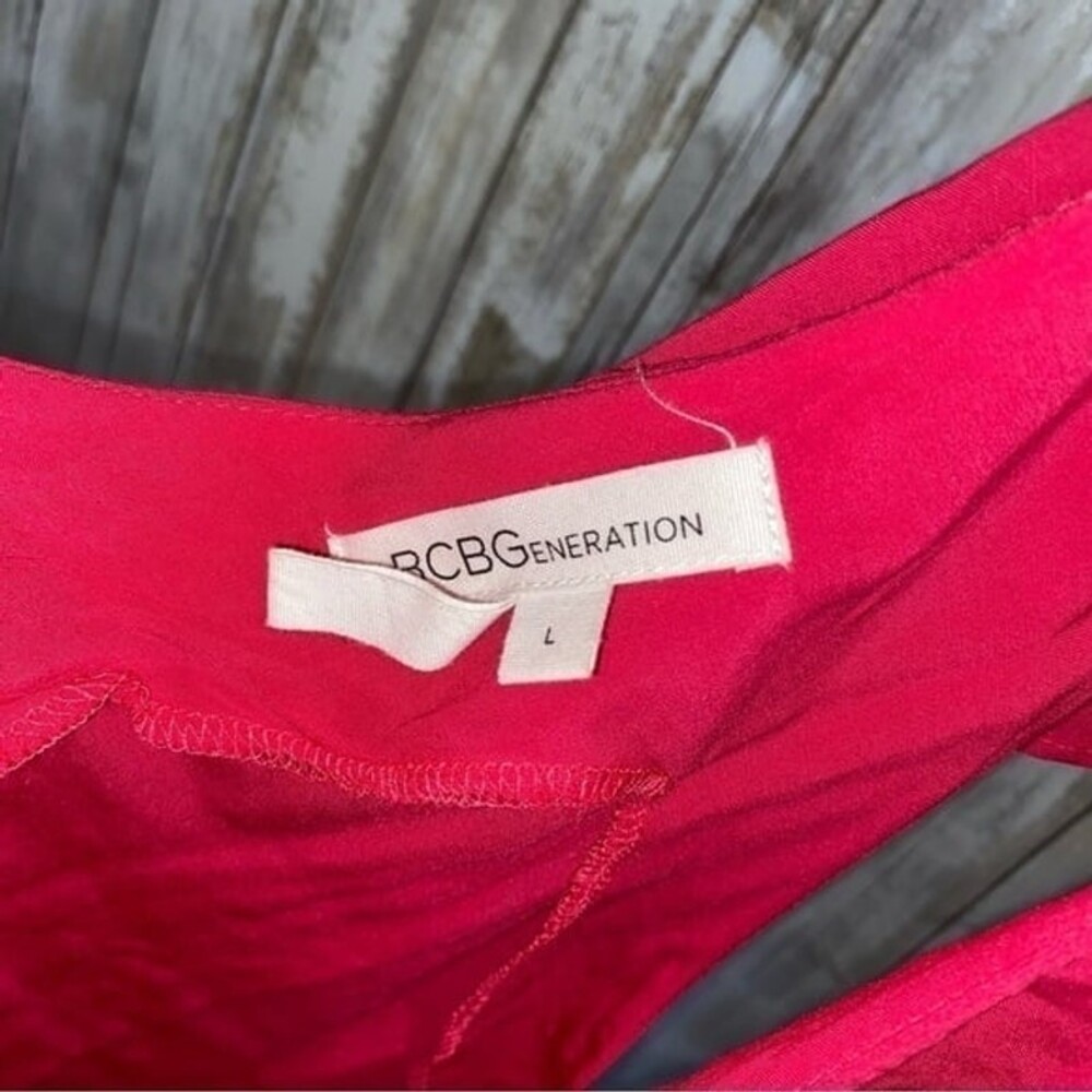 BCBGeneration Pink Ruffle Open Back Blouse - Picture 2 of 5